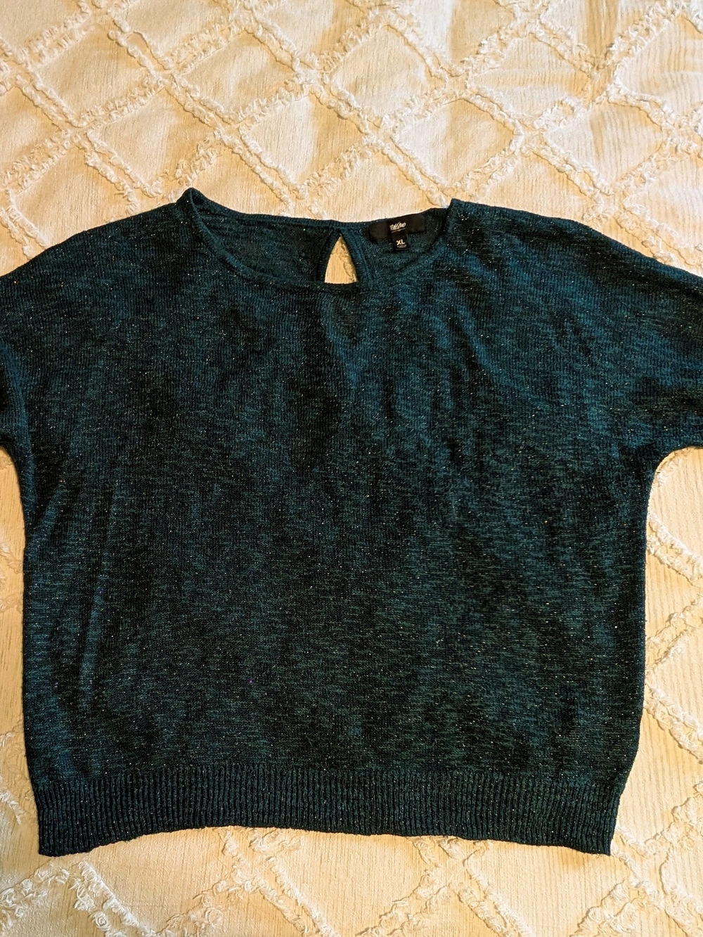 Mossimo Supply Co. Dark Teal Crewneck 3/4 Sleeve Sweater